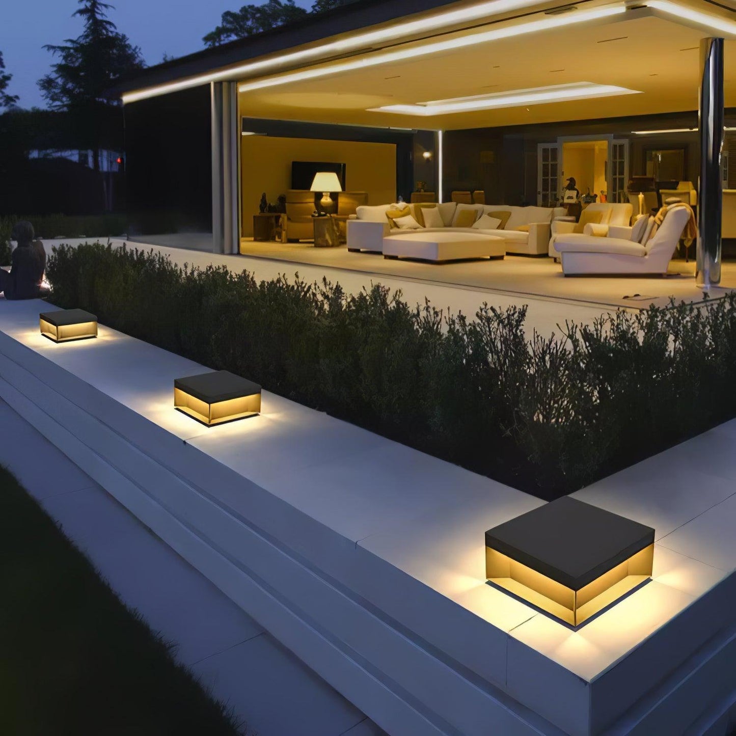 Lampe de Colonne Solaire Extérieure - Éclairage Résistant aux Intempéries avec LED
