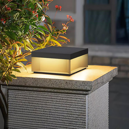 Lampe de Colonne Solaire Extérieure - Éclairage Résistant aux Intempéries avec LED
