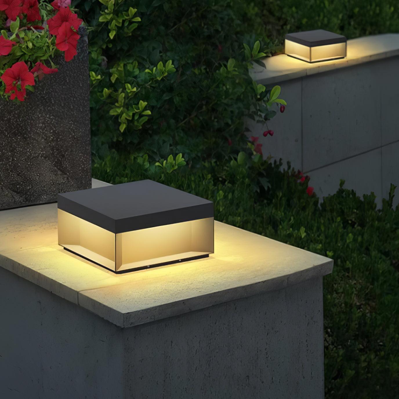Lampe de Colonne Solaire Extérieure - Éclairage Résistant aux Intempéries avec LED