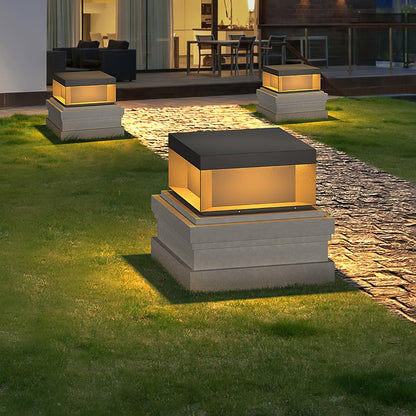 Lampe de Colonne Solaire Extérieure - Éclairage Résistant aux Intempéries avec LED