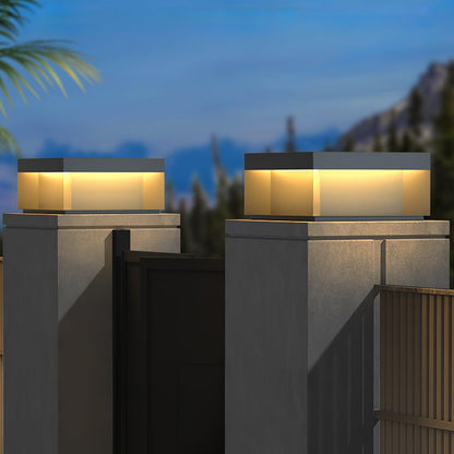 Lampe de Colonne Solaire Extérieure - Éclairage Résistant aux Intempéries avec LED