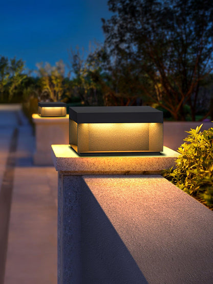 Lampe de Colonne Solaire Extérieure - Éclairage Résistant aux Intempéries avec LED