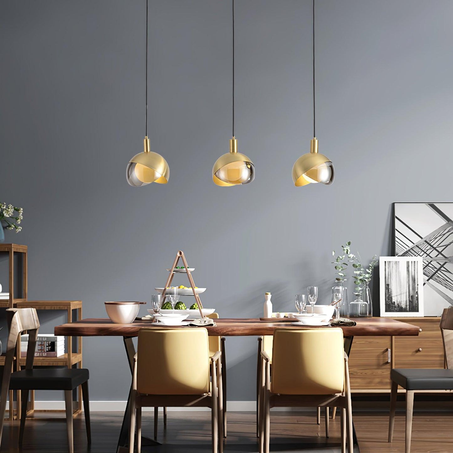 Suspension Moderne - Lampe Minimaliste en Métal et Verre, Design Urbain