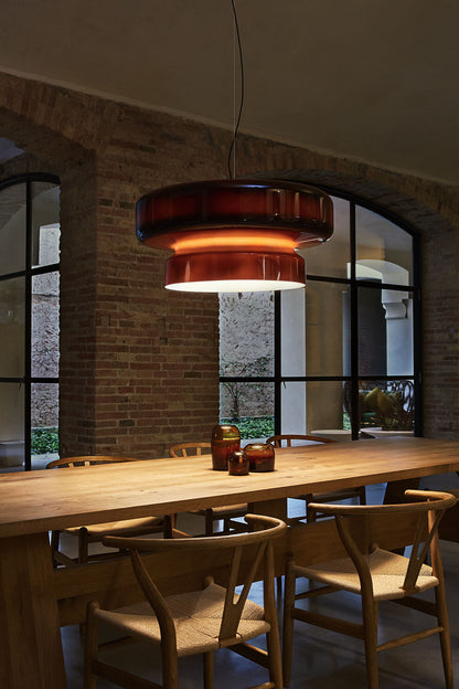 Suspension Bohemia - Lampe en Verre Soufflé avec LED Intégrée, Design Organique