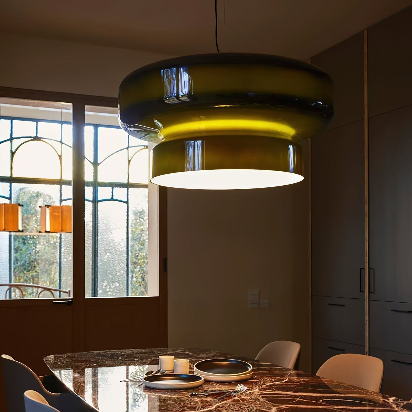Suspension Bohemia - Lampe en Verre Soufflé avec LED Intégrée, Design Organique