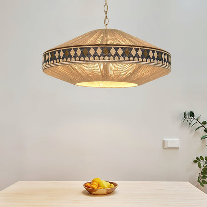 Suspension Bohemian Fringe - Lampe Pendante avec Franges et Design Tribal