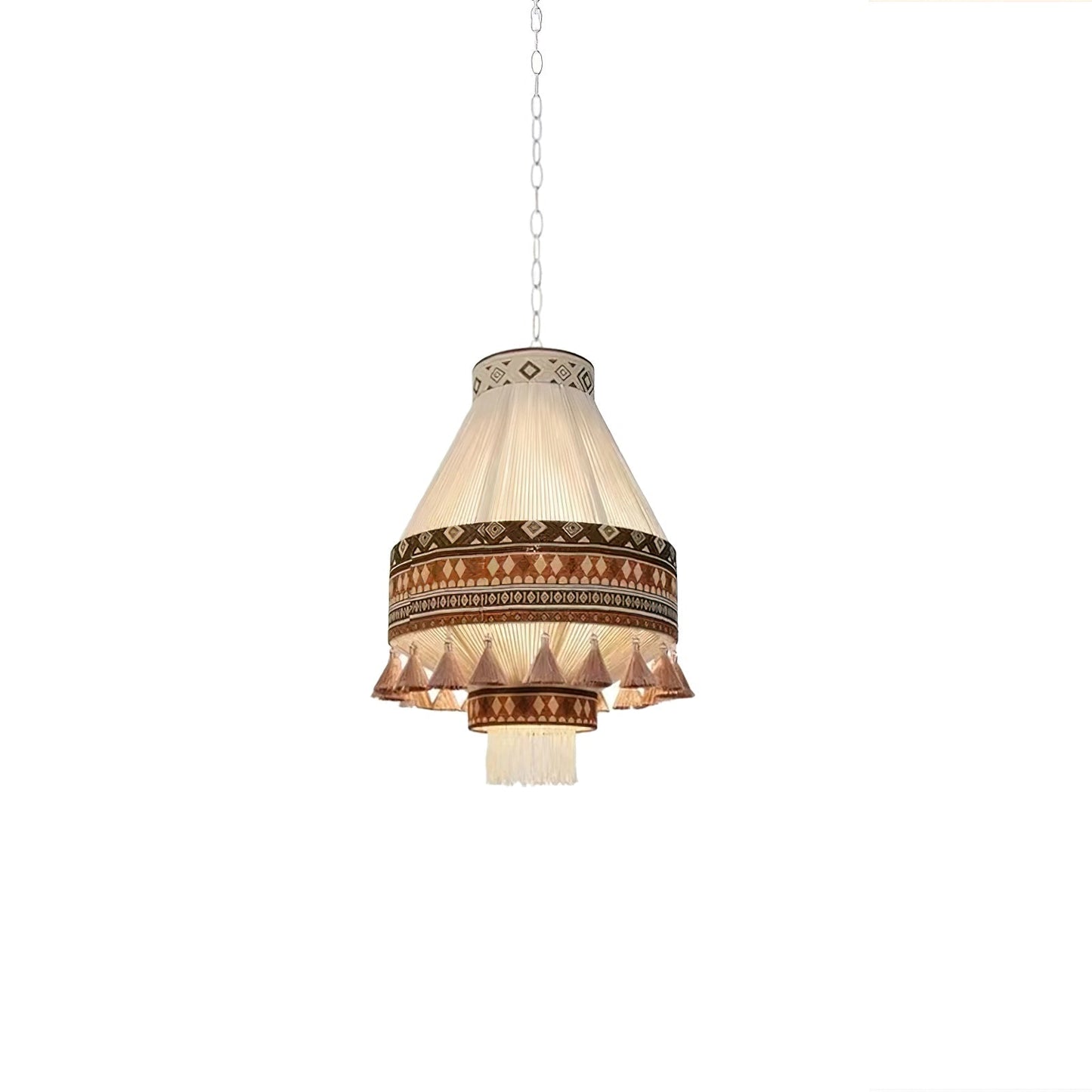 Suspension Bohemian Fringe - Lampe Pendante avec Franges et Design Tribal