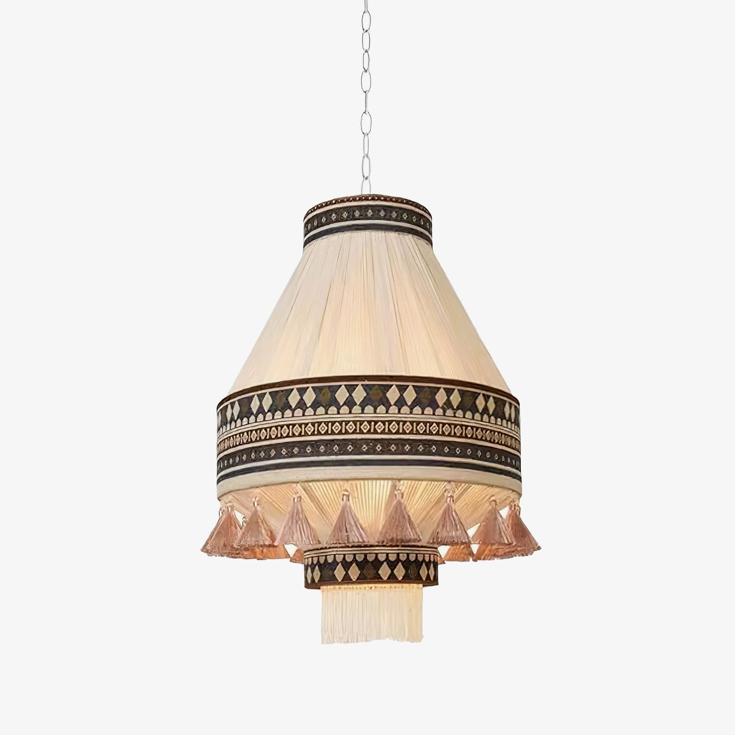 Suspension Bohemian Fringe - Lampe Pendante avec Franges et Design Tribal