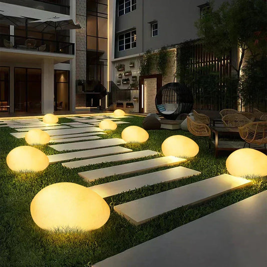 Lampe de Jardin Cobblestone – Éclairage Extérieur Étanche avec Télécommande et 16 Couleurs LED