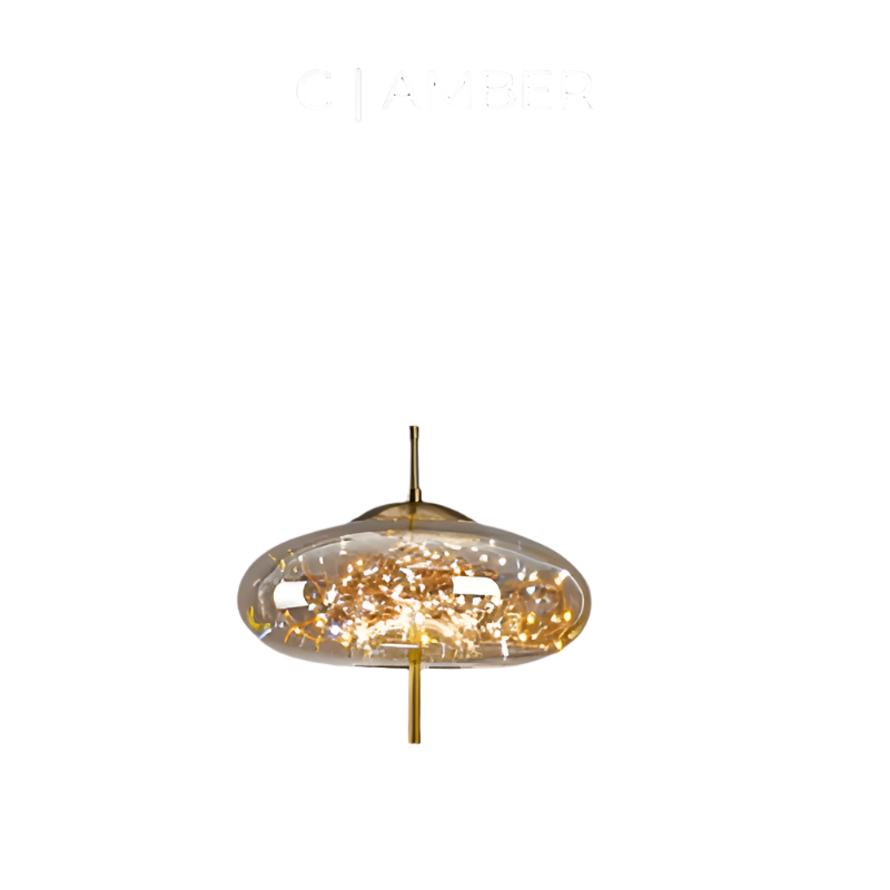 Lampe Suspendue Essence - Élégance Moderne avec Verre Brun et Éclairage LED