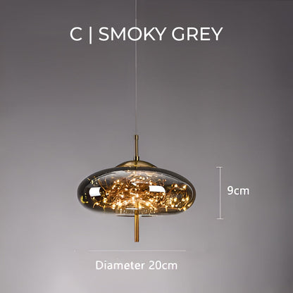 Lampe Suspendue Essence - Élégance Moderne avec Verre Brun et Éclairage LED