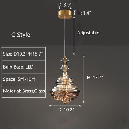 Suspension Moderne en Verre et Laiton – Éclairage Élégant pour Salon et Cuisine