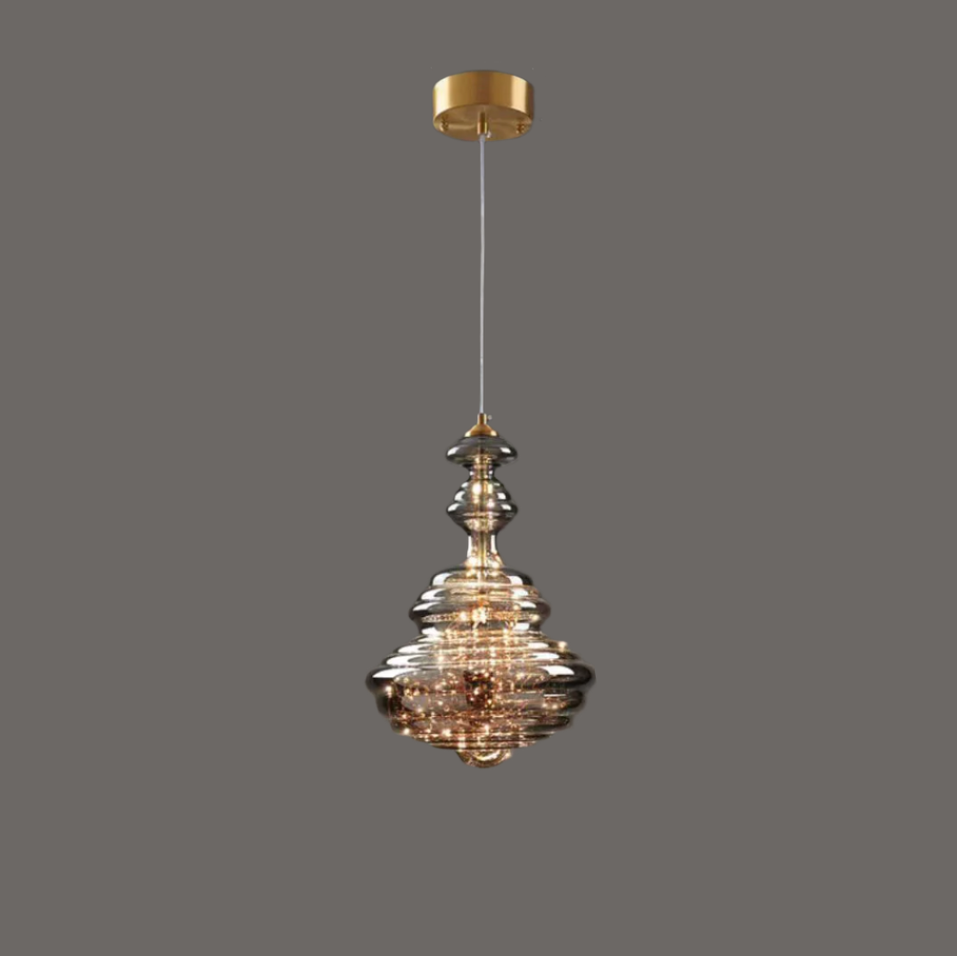 Suspension Moderne en Verre et Laiton – Éclairage Élégant pour Salon et Cuisine