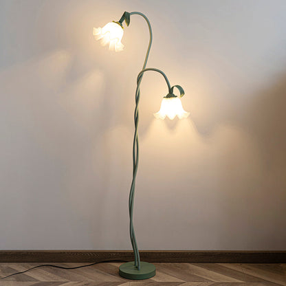 Lampadaire Calla Flowers – Éclairage Élégant avec Fleurs Blanches et Design Raffiné