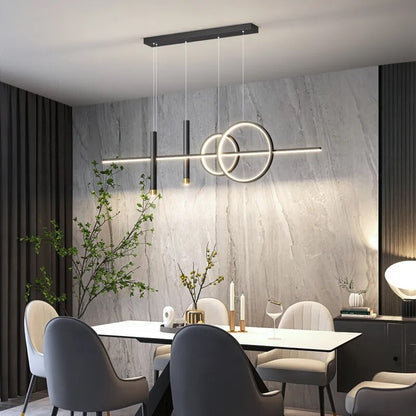 Lampe Moderne de Salle à Manger avec 3 Anneaux - Éclairage Ajustable Design Élégant