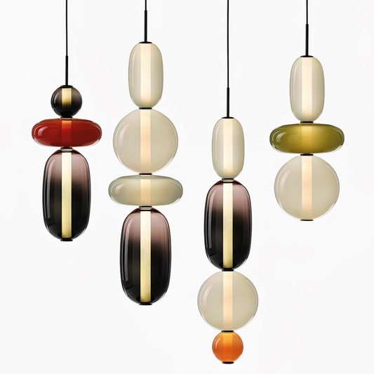 Suspension en Verre Candy – Luminaire Moderne LED avec Design Coloré