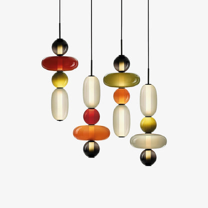 Suspension en Verre Candy – Luminaire Moderne LED avec Design Coloré