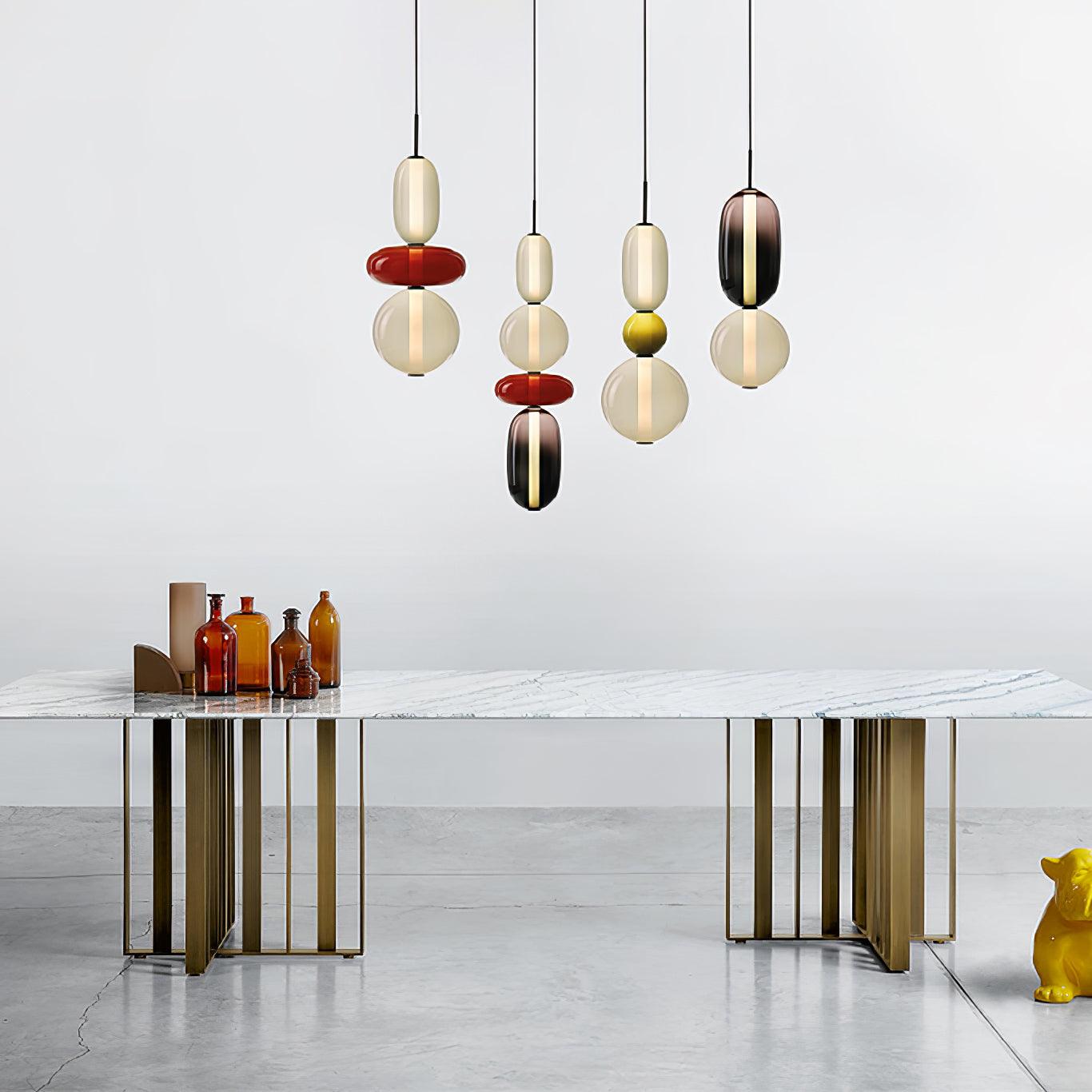 Suspension en Verre Candy – Luminaire Moderne LED avec Design Coloré