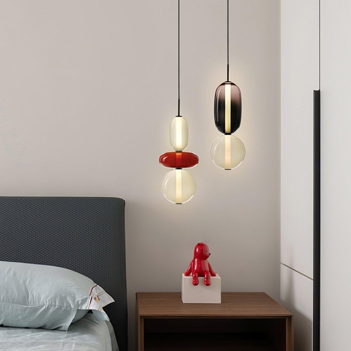 Suspension en Verre Candy – Luminaire Moderne LED avec Design Coloré