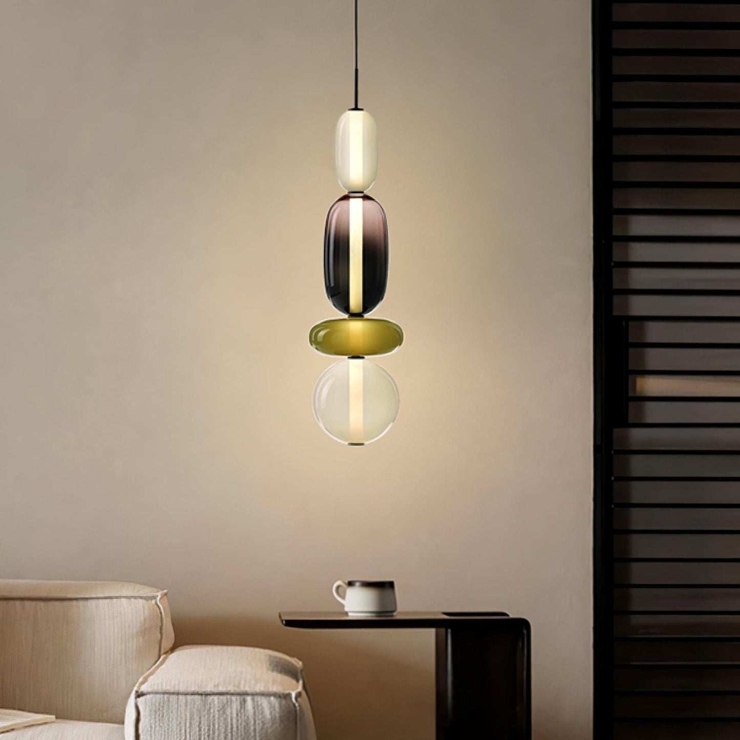 Suspension en Verre Candy – Luminaire Moderne LED avec Design Coloré