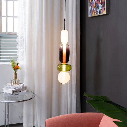 Suspension en Verre Candy – Luminaire Moderne LED avec Design Coloré