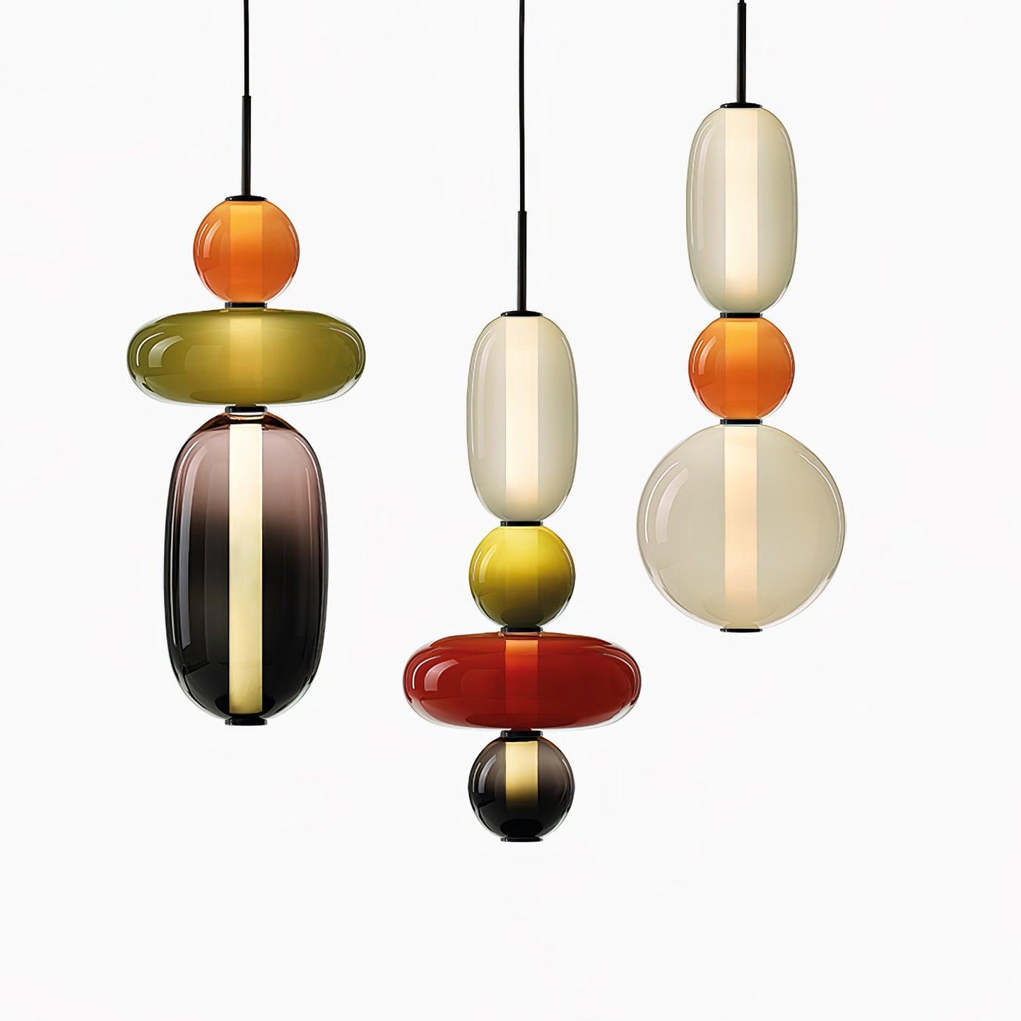 Suspension en Verre Candy – Luminaire Moderne LED avec Design Coloré