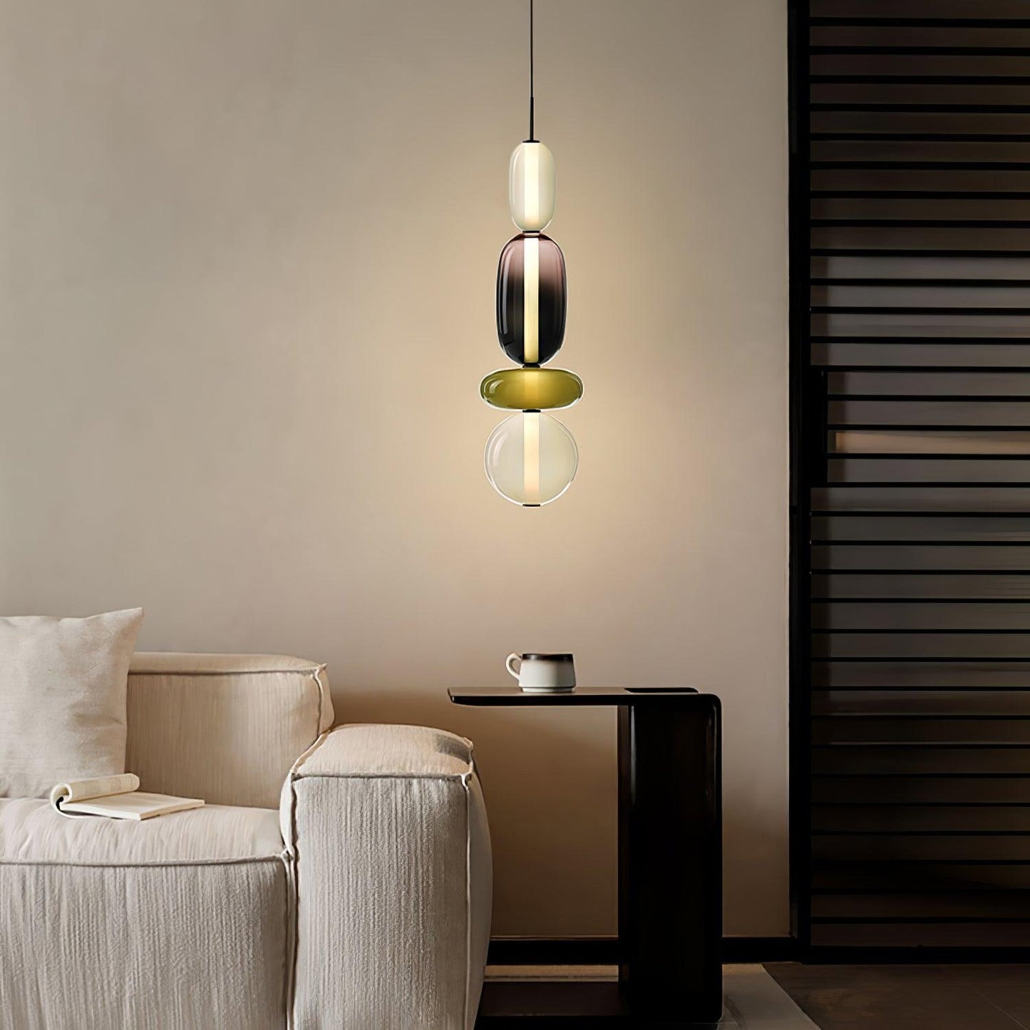 Suspension en Verre Candy – Luminaire Moderne LED avec Design Coloré