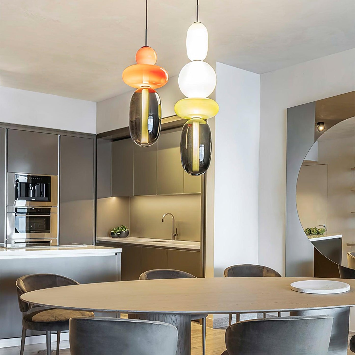 Suspension en Verre Candy – Luminaire Moderne LED avec Design Coloré