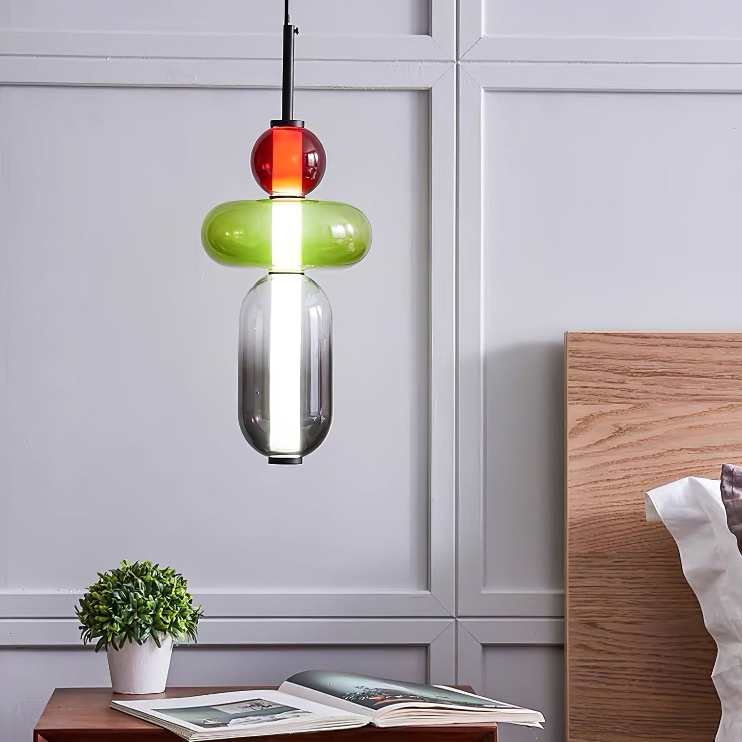 Suspension en Verre Candy – Luminaire Moderne LED avec Design Coloré