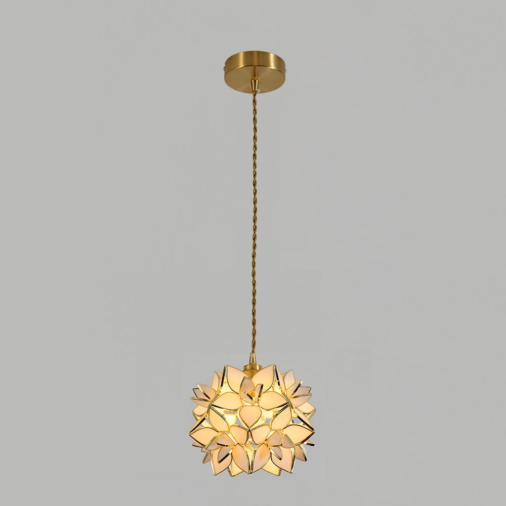 Suspension Capiz en Coquillage - Élégante Lampe en Métal et Verre pour Salon et Salle à Manger