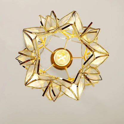 Suspension Capiz en Coquillage - Élégante Lampe en Métal et Verre pour Salon et Salle à Manger