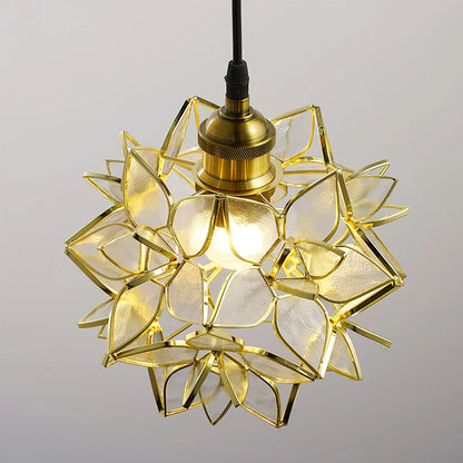 Suspension Capiz en Coquillage - Élégante Lampe en Métal et Verre pour Salon et Salle à Manger