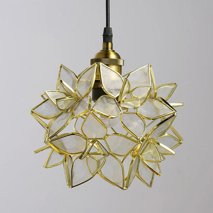 Suspension Capiz en Coquillage - Élégante Lampe en Métal et Verre pour Salon et Salle à Manger