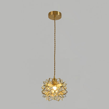 Suspension Capiz en Coquillage - Élégante Lampe en Métal et Verre pour Salon et Salle à Manger