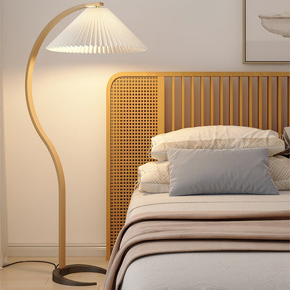 Lampe sur Pied Caprani – Design Scandinave 70’s avec Base en Bois et Métal