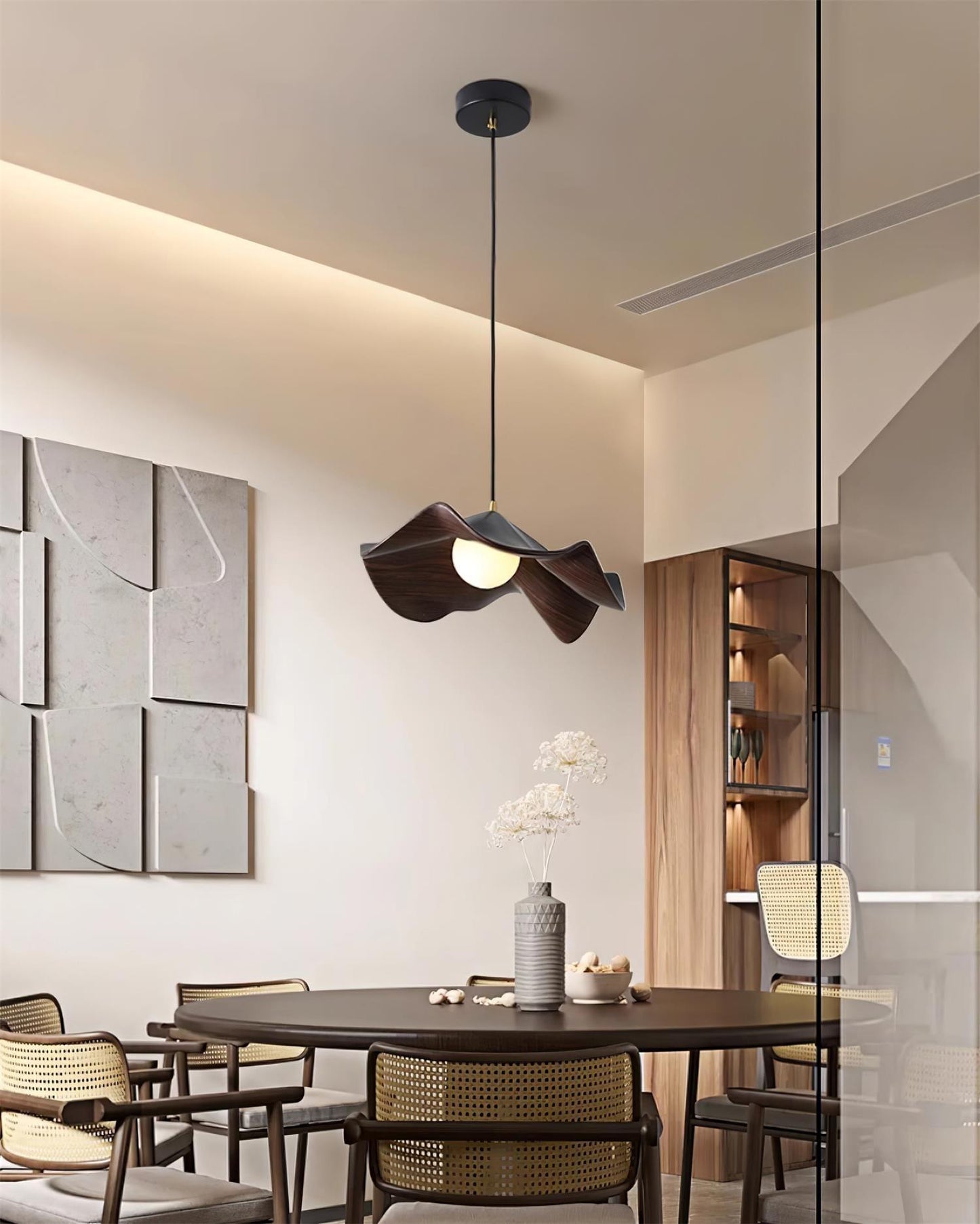 Suspension Casia Unique – Design Lotus avec Finition en Métal et Résine