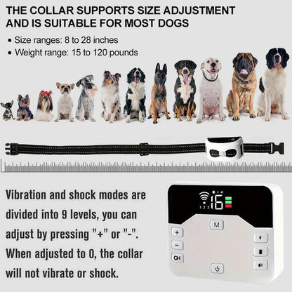 Clôture Sans Fil & Collier de Dressage 2-en-1 pour Chien – Étanche, Rechargeable, Portée 300 m