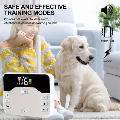 Clôture Sans Fil & Collier de Dressage 2-en-1 pour Chien – Étanche, Rechargeable, Portée 300 m