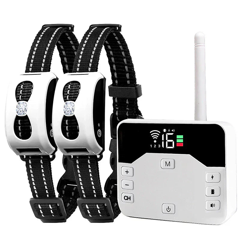 Clôture Sans Fil & Collier de Dressage 2-en-1 pour Chien – Étanche, Rechargeable, Portée 300 m