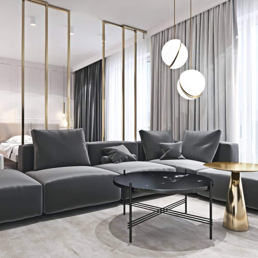 Suspension Mondsichel en Acryl et Laiton - Éclairage LED Moderne et Élégant