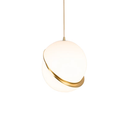 Suspension Mondsichel en Acryl et Laiton - Éclairage LED Moderne et Élégant