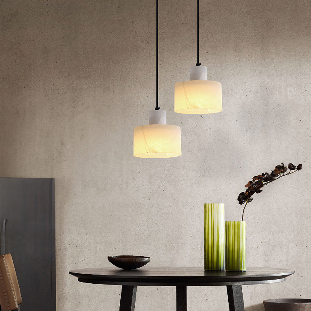Plafonnier Pendante Scandinave en Marbre Blanc - Design Minimaliste Élégant pour Salon, Chambre et Salle à Manger