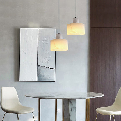Plafonnier Pendante Scandinave en Marbre Blanc - Design Minimaliste Élégant pour Salon, Chambre et Salle à Manger