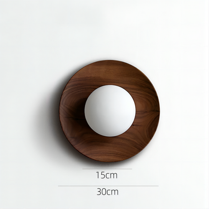 Applique Murale Minimaliste en Bois et Verre - Design Moderne en Blanc Naturel