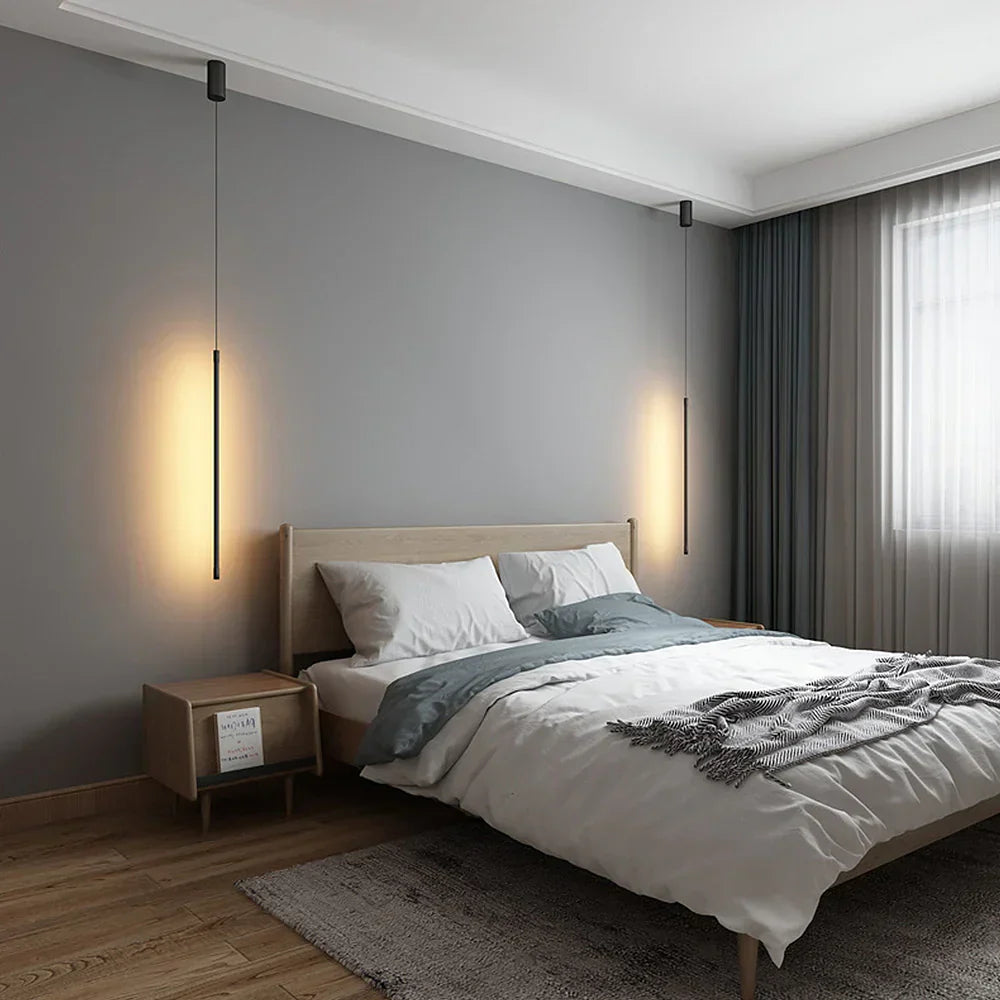 Suspension LED Longue Minimaliste en Aluminium – Lampe Moderne et Élégante