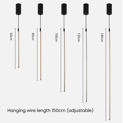 Suspension LED Longue Minimaliste en Aluminium – Lampe Moderne et Élégante
