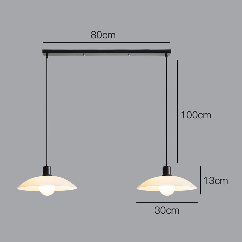 Suspension Minimaliste en Verre Blanc – Lampe Moderne à Design Épuré