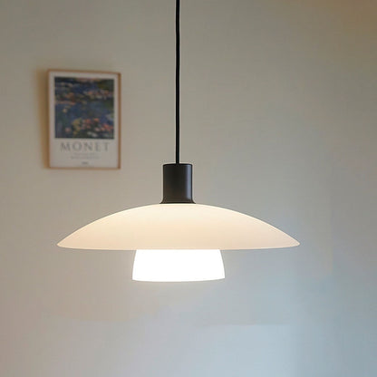 Suspension Minimaliste en Verre Blanc – Lampe Moderne à Design Épuré