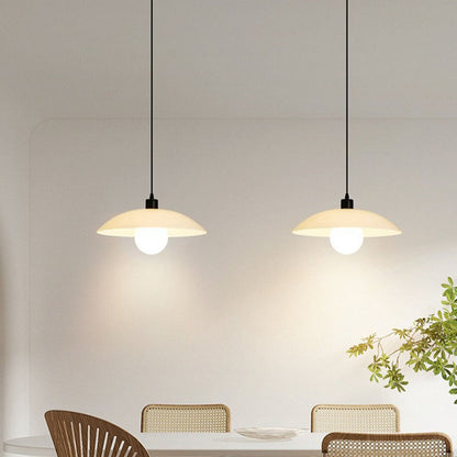 Suspension Minimaliste en Verre Blanc – Lampe Moderne à Design Épuré