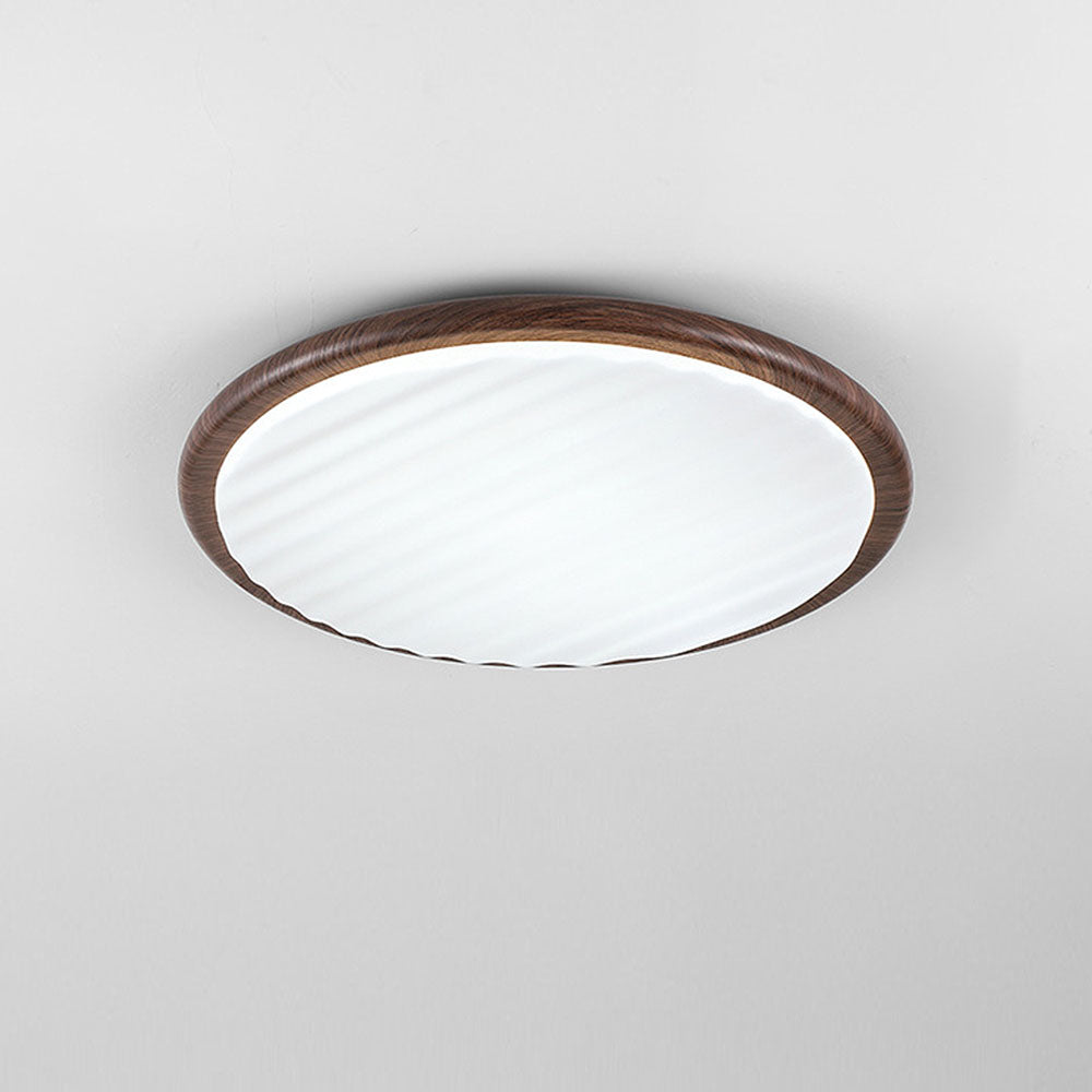 Plafonnier LED Rond Wooden Wrinkles - Design Naturel et Moderne pour Chambre